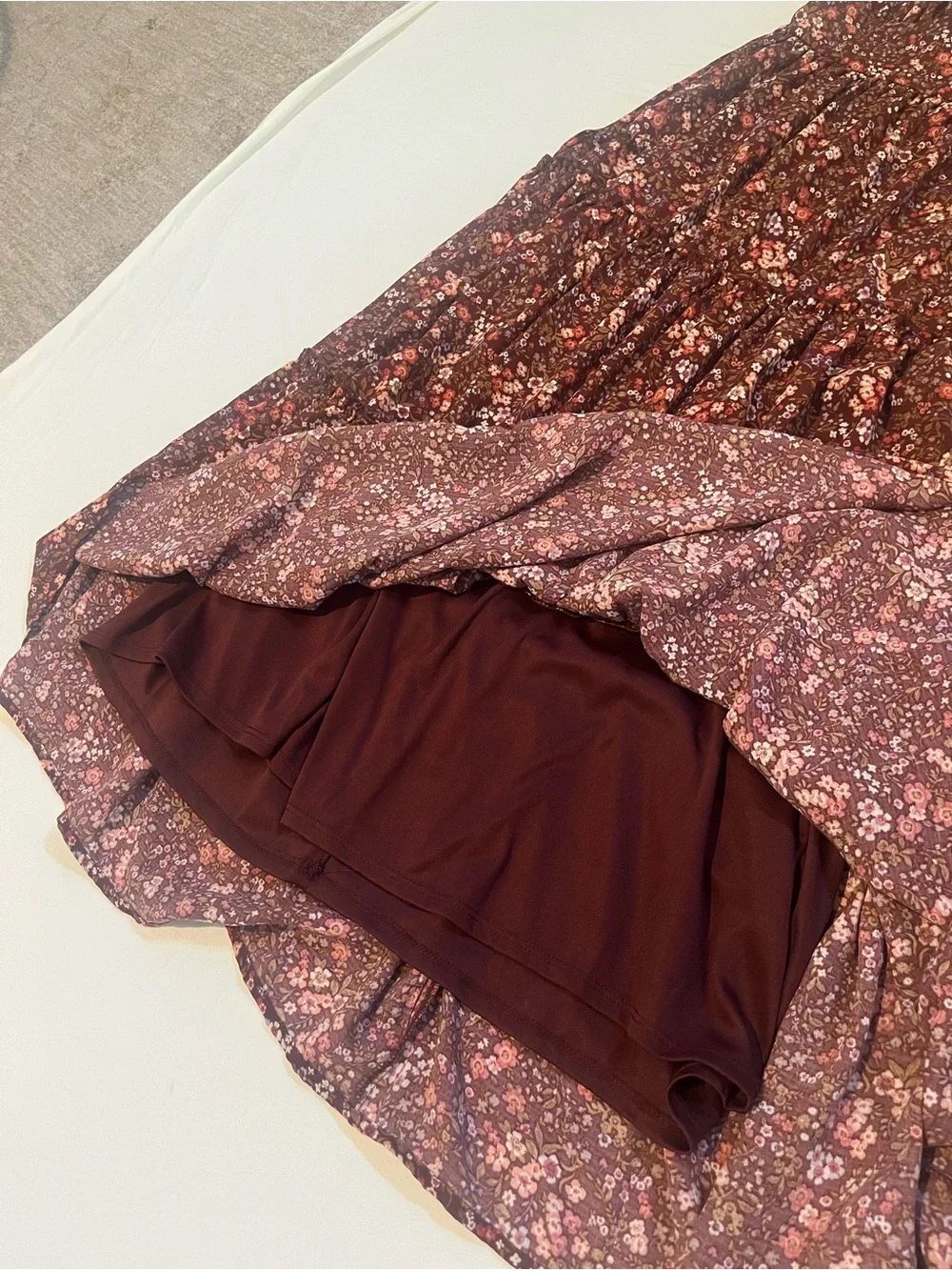 Trixxi NWT Rust Floral Tiered Midi Dress Spaghetti Strap - Picture 5 of 12